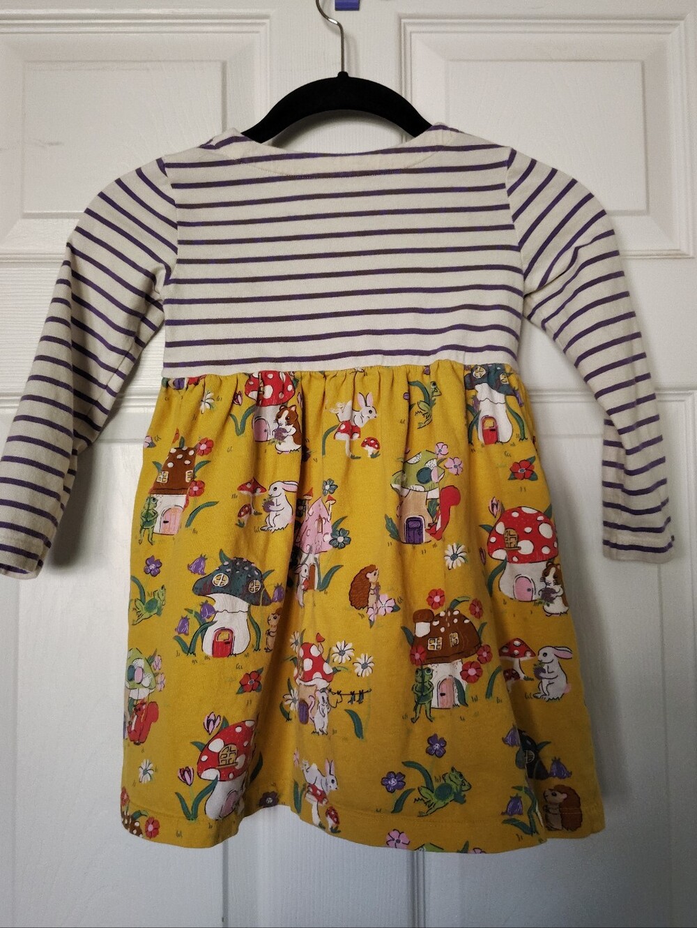 Mini Boden Kid's Hopscotch Mix Print Long Sleeve Cotton Dress Size 4-5 Y Cottage - Picture 2 of 5